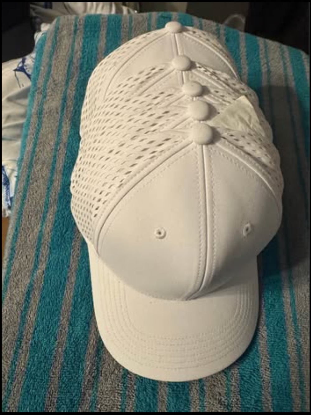 White Mesh Panel Baseball Cap